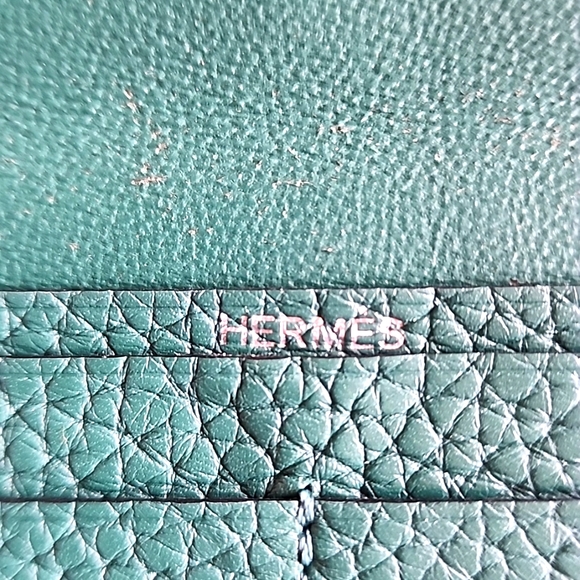 RARE: Hermes Paris Dogon Long Green Wallet - Picture 8 of 15
